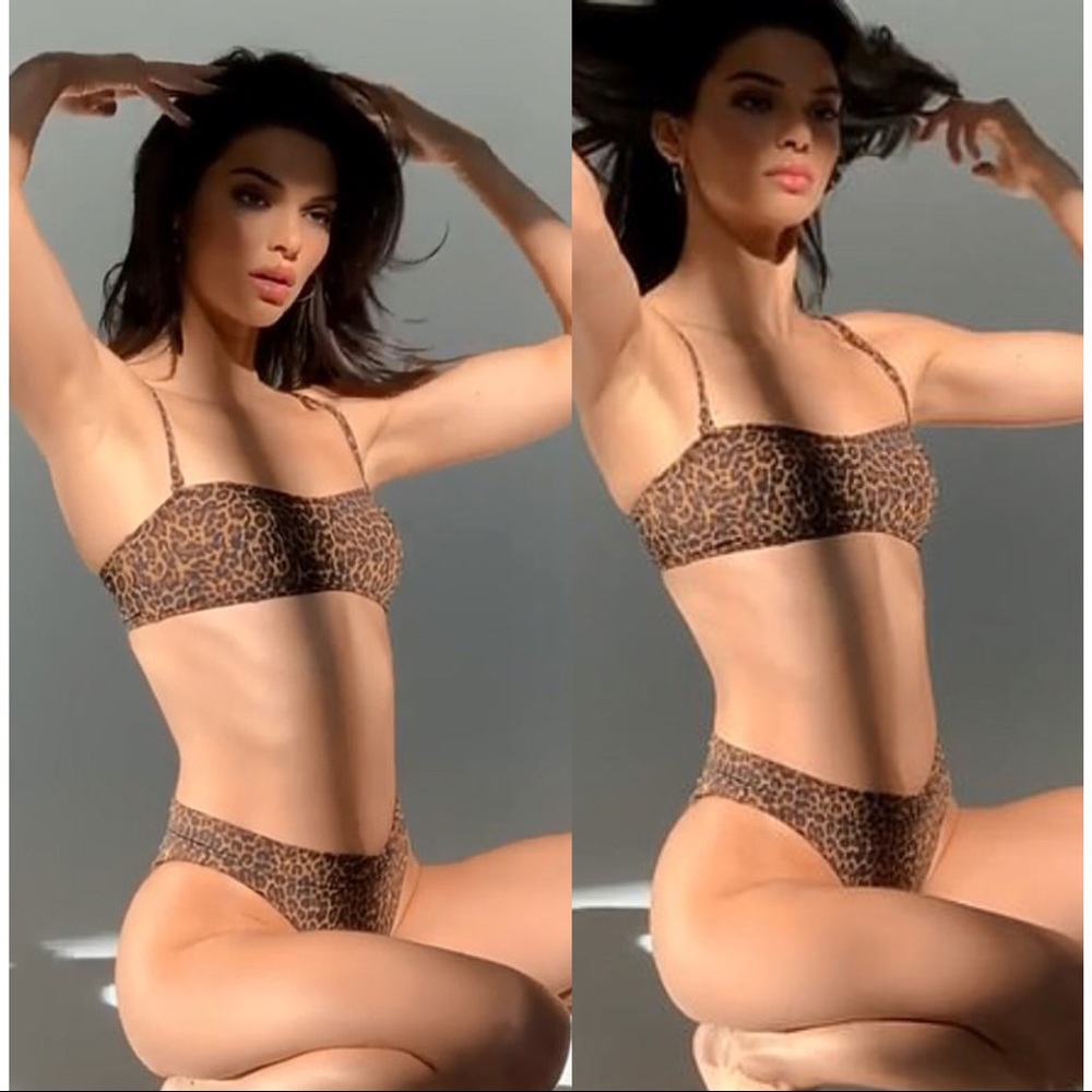 NWT Kendall Kylie Leopard High Waisted Bikini Set - Picture 1 of 7